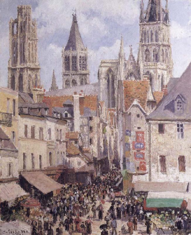 Camille Pissarro Rue de L-Epicerie,Rouen Spain oil painting art